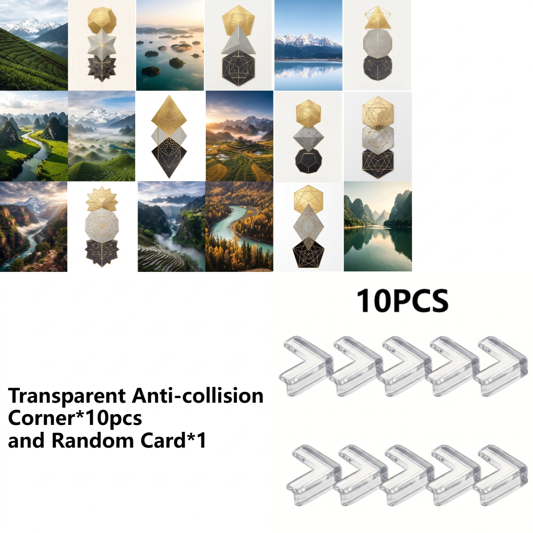 TEMU 10pcs Transparent Anti-collision Corner Set And A Random Card, Suitable For Power Sockets And Safety Protection Devices Of Furniture Table