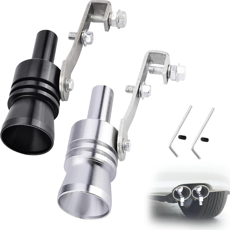 TEMU Turbo Whistle For Exhaust Pipe 32pcs, Exhaust Whistle, S Size Aluminum Alloy Universal Exhaust Muffler Pipe Whistle Car Maker (black And Silver