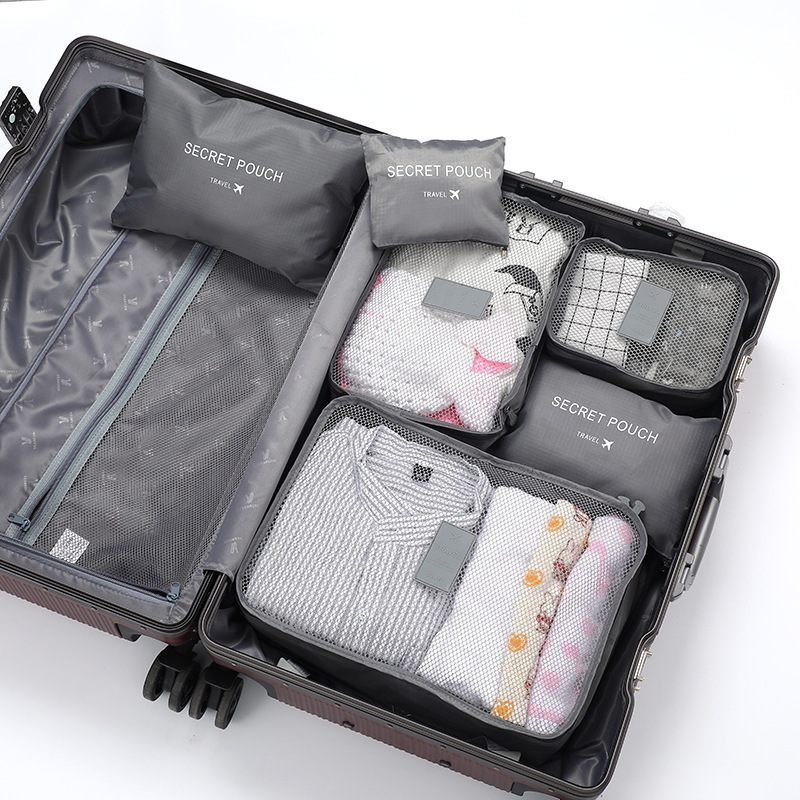 TEMU 6pcs Travel Storage Set, Zippered Luggage Organizer Bag - Heavy-duty For Luggage, Clothing, Additions, Zippered Compartment - Machine Washable