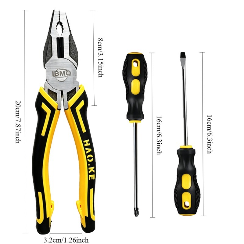 TEMU Set di cacciaviti per la casa, inclusi cacciaviti a testa piatta/a stella e tronchesi, con ergonomico antiscivolo e durevole. per montaggio