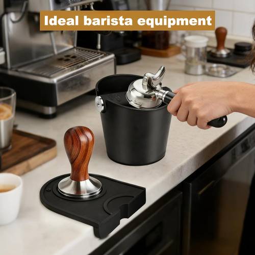 de golpes para portafiltro, de golpes , amortiguadora, contenedor tipo t para de café con barra de golpeo de metal extraíble y tapete de silicona para apisonar café