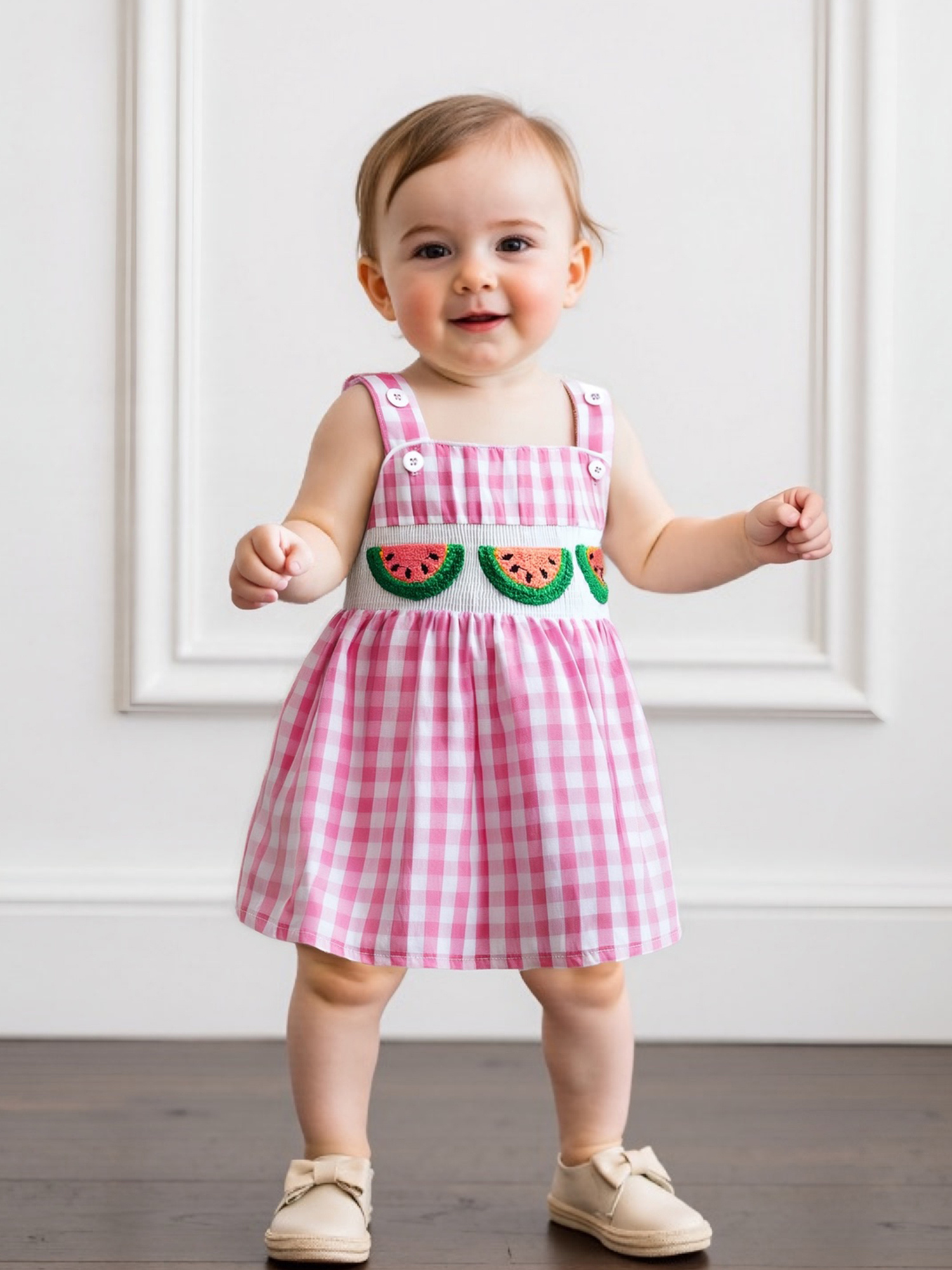 toddler baby girl summer dress sleeveless watermelon Temu