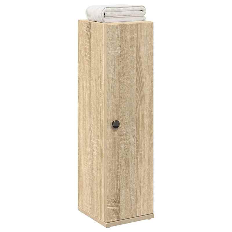 E-shop Badezimmerschrank mit Toilettenpapierhalter Eiche 20,5x22x72cm, einfach zu montieren, Badezimmerschrank mit Stauraum, Badezimmermöbel-Set,