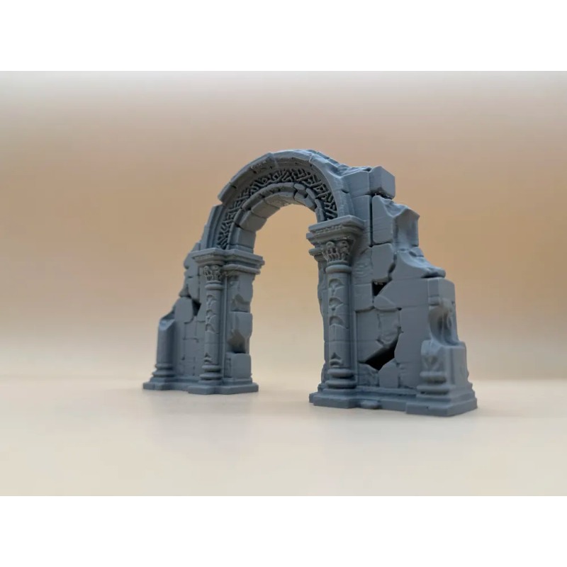TEMU Ornement de sculpture de ruines de porte de de temple médiéval Jeu de rôle de table DND Sculpture Figurine Décoration intérieure Artisanat