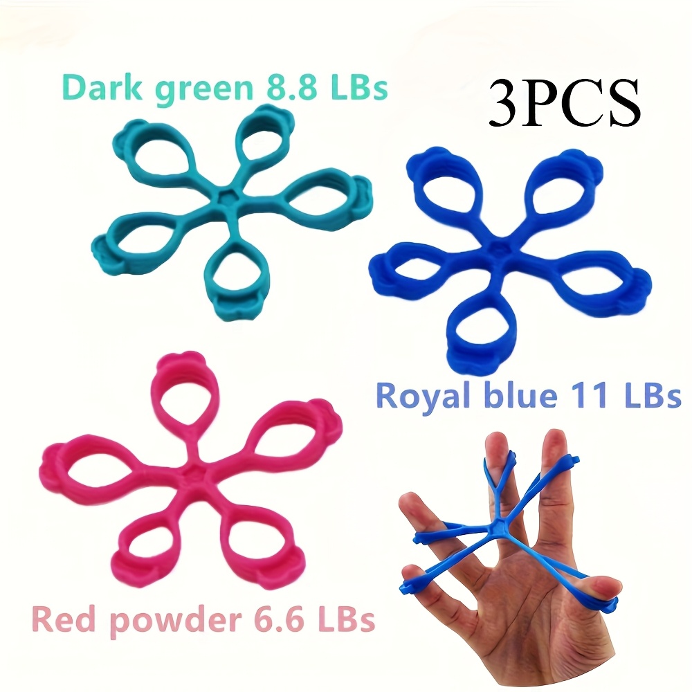 3pcs Finger Stretcher & Hand Resistance Bands Grip Strength Trainer