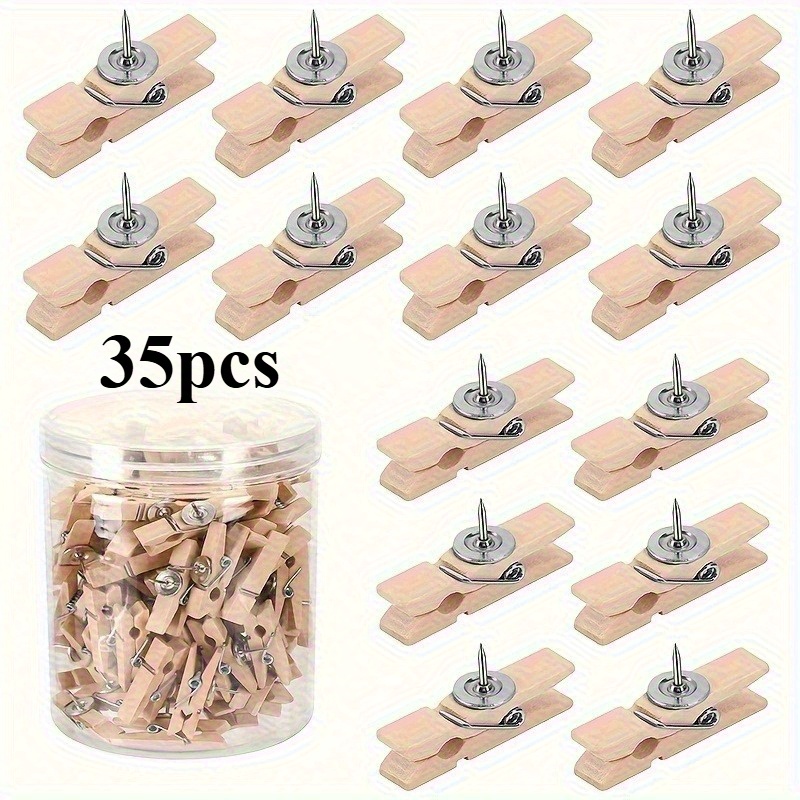 E-shop 35-teiliges -Holzrahmen-Set, in transparenter Box verpackt, leicht zu lagern zu transportieren, vielseitige Pushpins geeignet für Pinnwand,