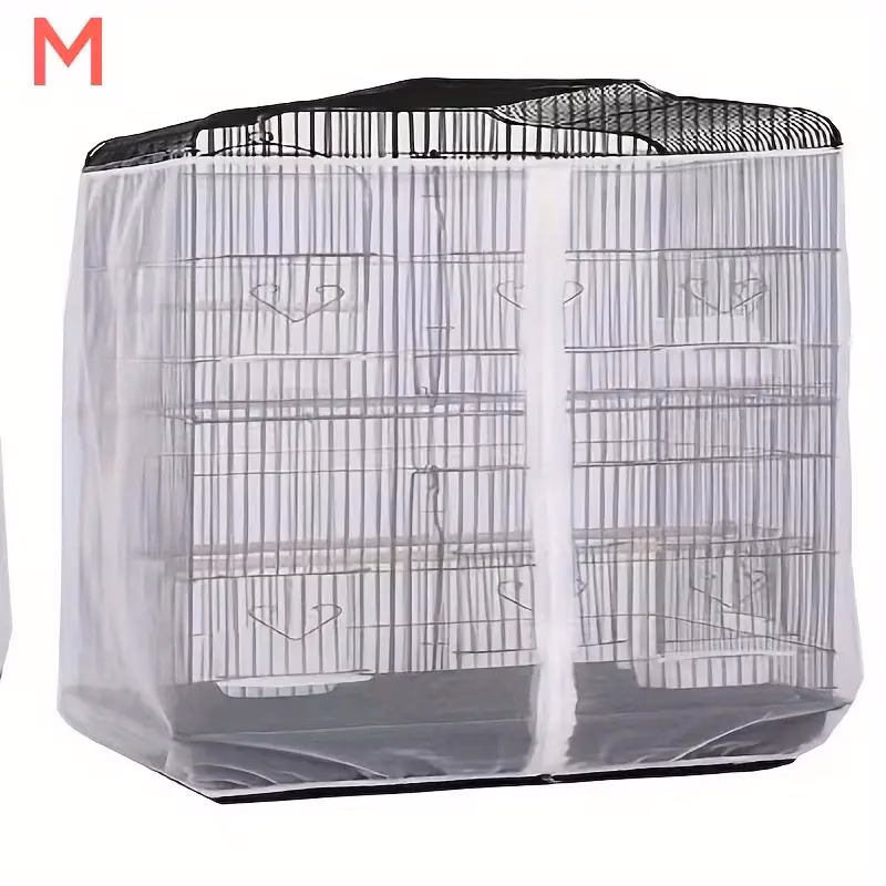 Zipper-style parrot cage mesh cover made of polyes...