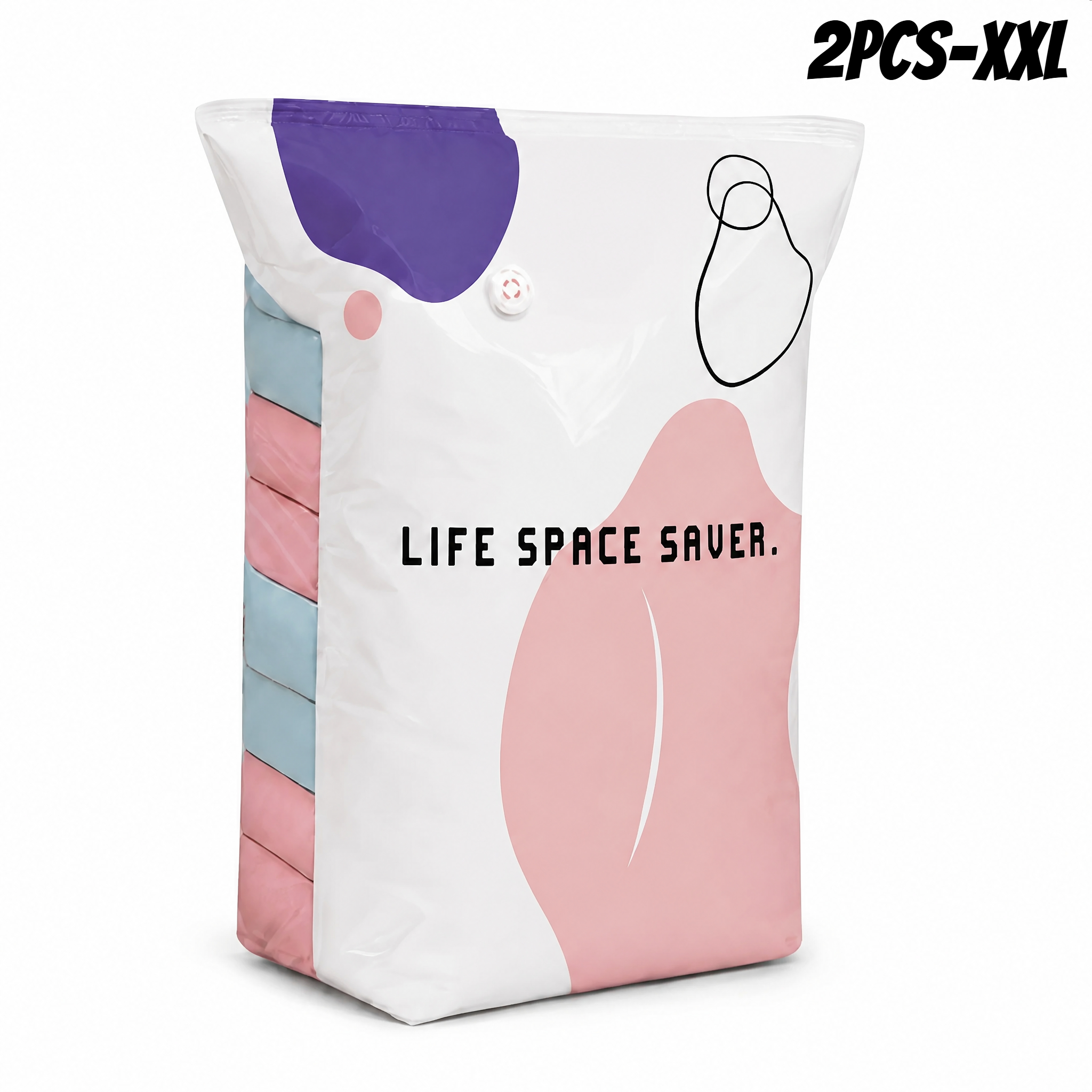 TEMU 2pcs Heavy-duty Vacuum Storage Bag, No Pump Required, Space, With Press Seal, Suitable For Clothing, Blankets, Travel, Moving And Storage.