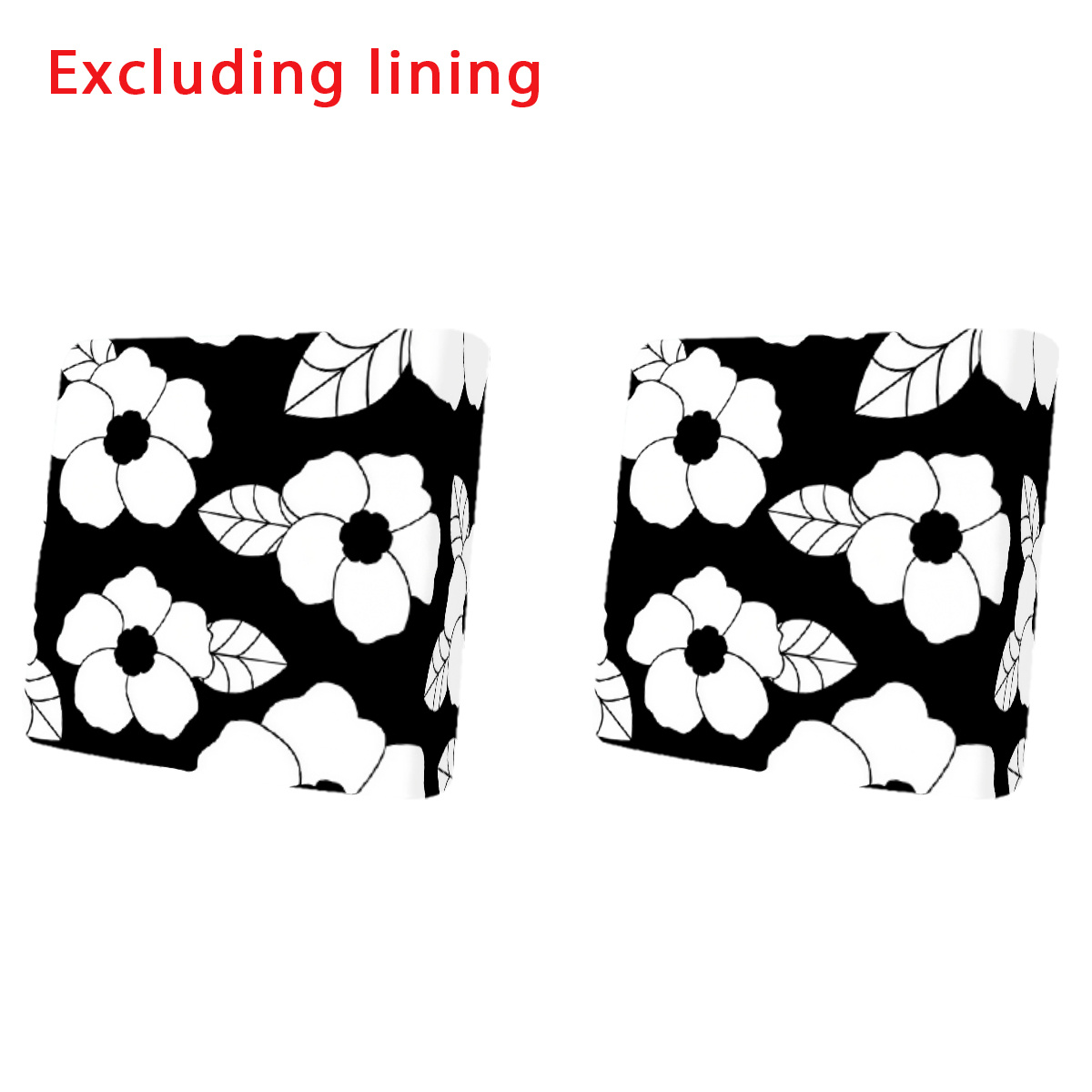 TEMU 2d Flat Black Background With White Outline Floral Print Pattern Outdoor Courtyard/garden/patio Elastic Sofa Cushion Cover, Outdoor Seat Cushion
