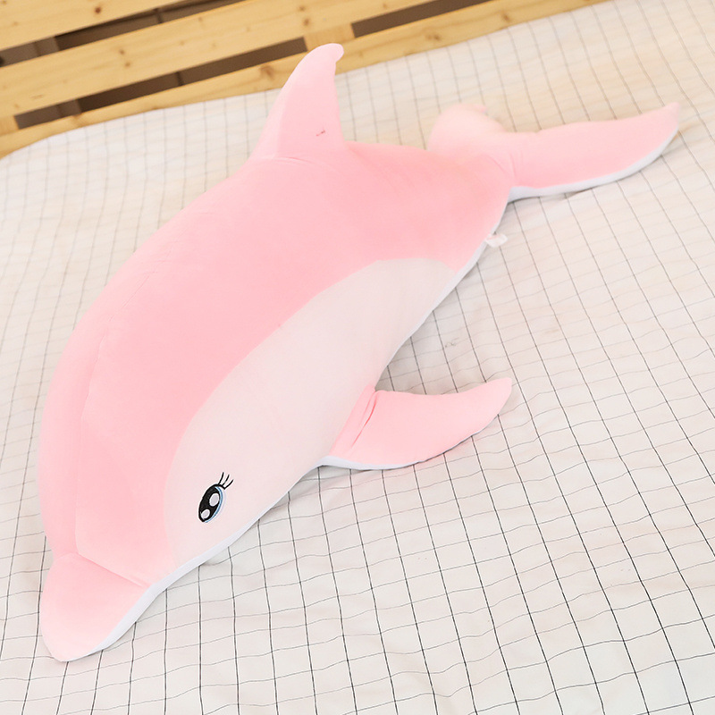 TEMU 枕、イルカの人形、ぬいぐるみ、寝かしつけ枕、男の子と女の子のための可愛いロング枕、大きなベッド人形おもちゃ