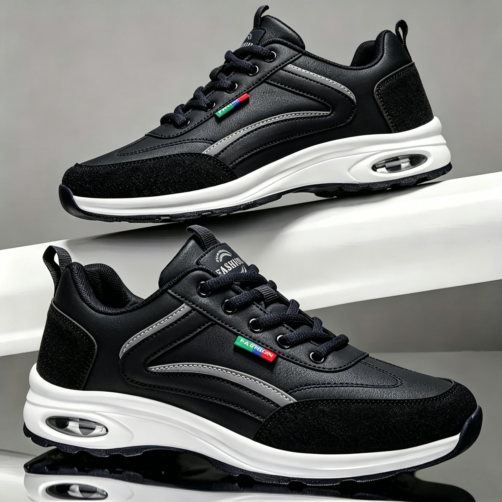 Image of Men's Fashion Sneakers- Lace-, Comfortable Lining, Anti-slip And Casual, Soft Sole Running Shoes, Suitable For Outdoor Activities