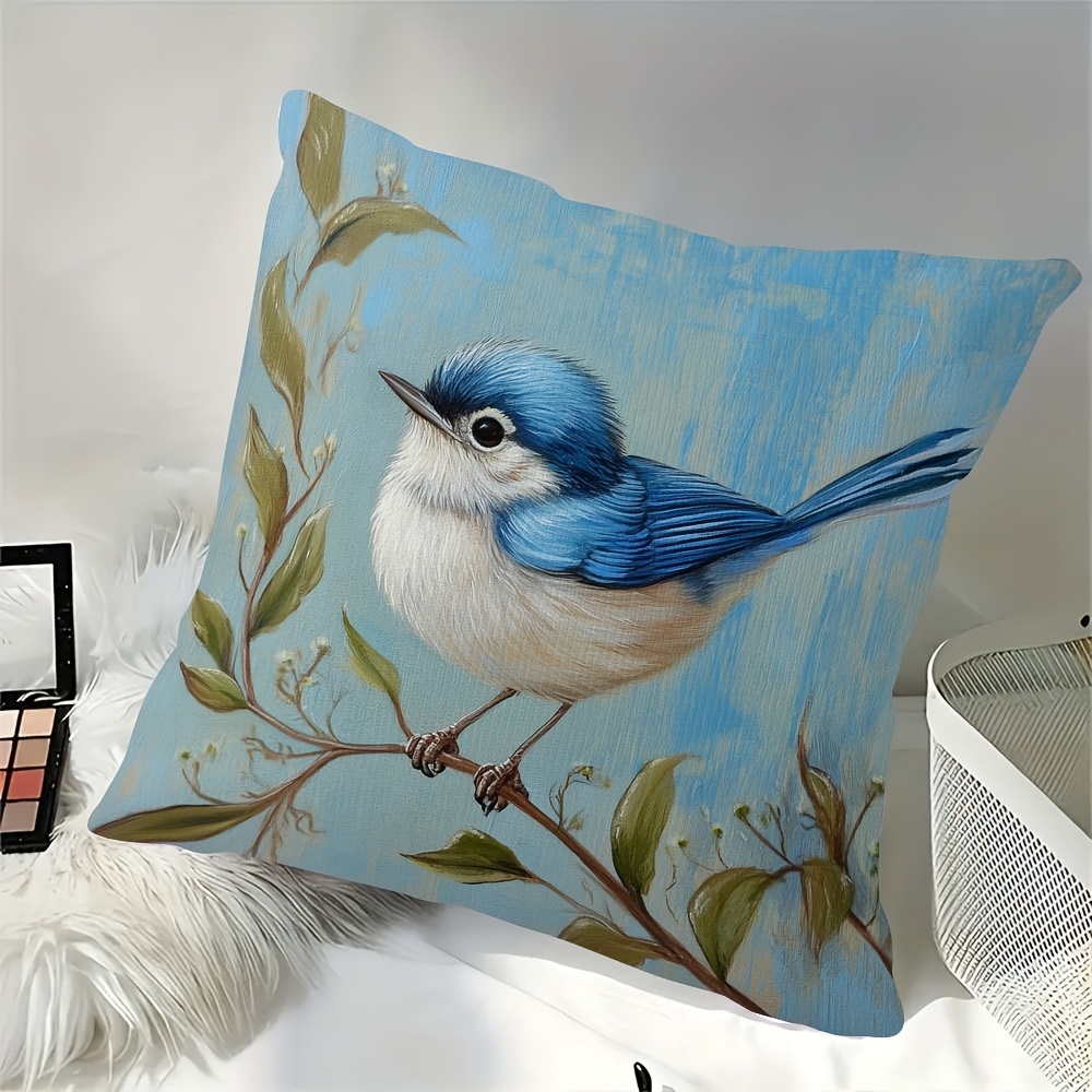 TEMU 2d Flat - 1pc 2d Flat Printed Fairy Decorative Pillowcase, Soft Short Plush With Zipper Closure - Traditional Style, Hand Washable, Double-sided
