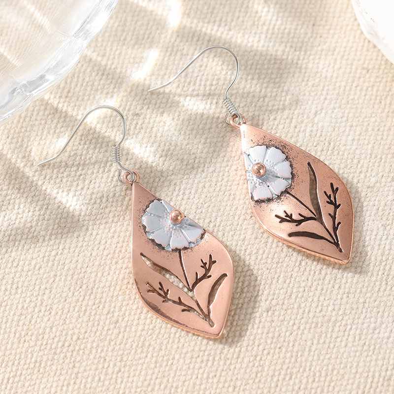 TEMU 1 Pair Of Vintage-style Carved Earrings, Teardrop Pendant Earrings Perfect Accessories For Women's Everyday And Vacation Jewelry.