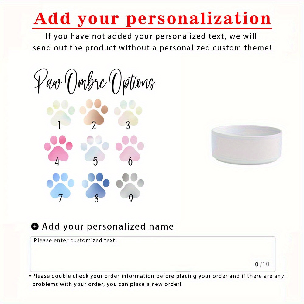TEMU Personalized Pet Dog Bowls, Custom Pet Feeding Bowls, Ceramic Dog Bowls, New Dog Gifts, Puppy Bowls, Pet Animal Bowls, Ceramic Pet Bowls, Pet