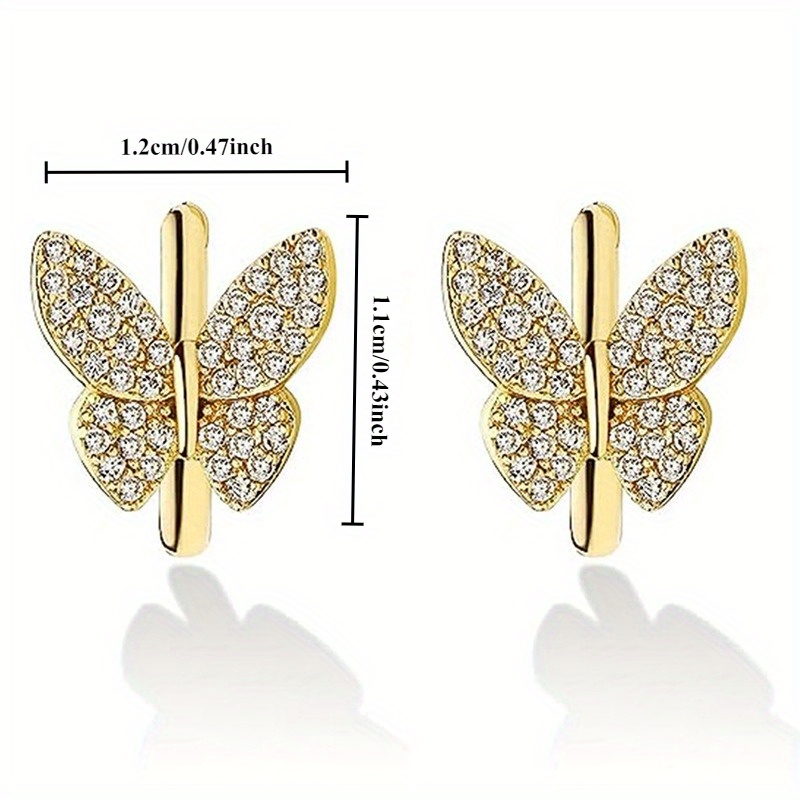 Elegant Full Pave Zirconia Butterfly Hoop Earrings