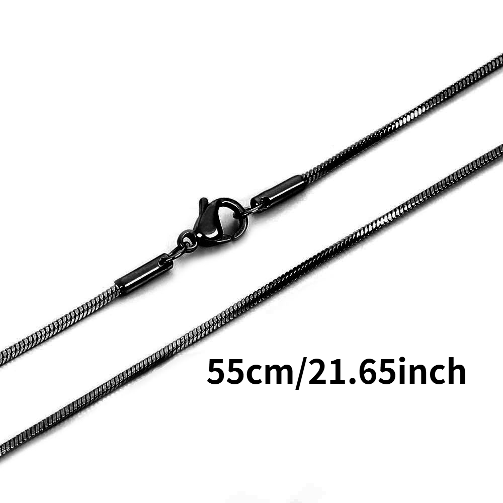 Women's Minimalist Black Snake Bone Chain Necklace, High-End Design