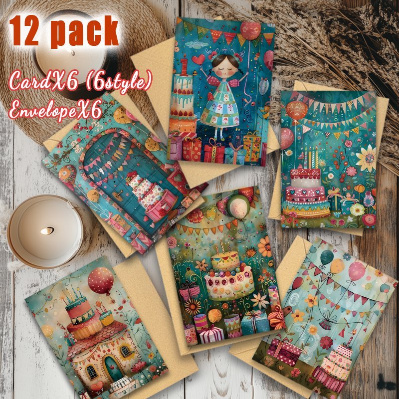 

Ensemble de 12 cartes de vœux d'anniversaire vintage florales avec enveloppes, adaptées à diverses , cartes blanches à offrir à des amis et à pour les fêtes et les dîners.