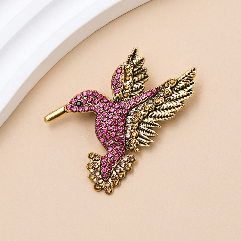 TEMU de con diamantes de , nueva broche de metal pequeño con forma de pájaro, adecuado para ropa, bolsos, bufandas, broche de adición