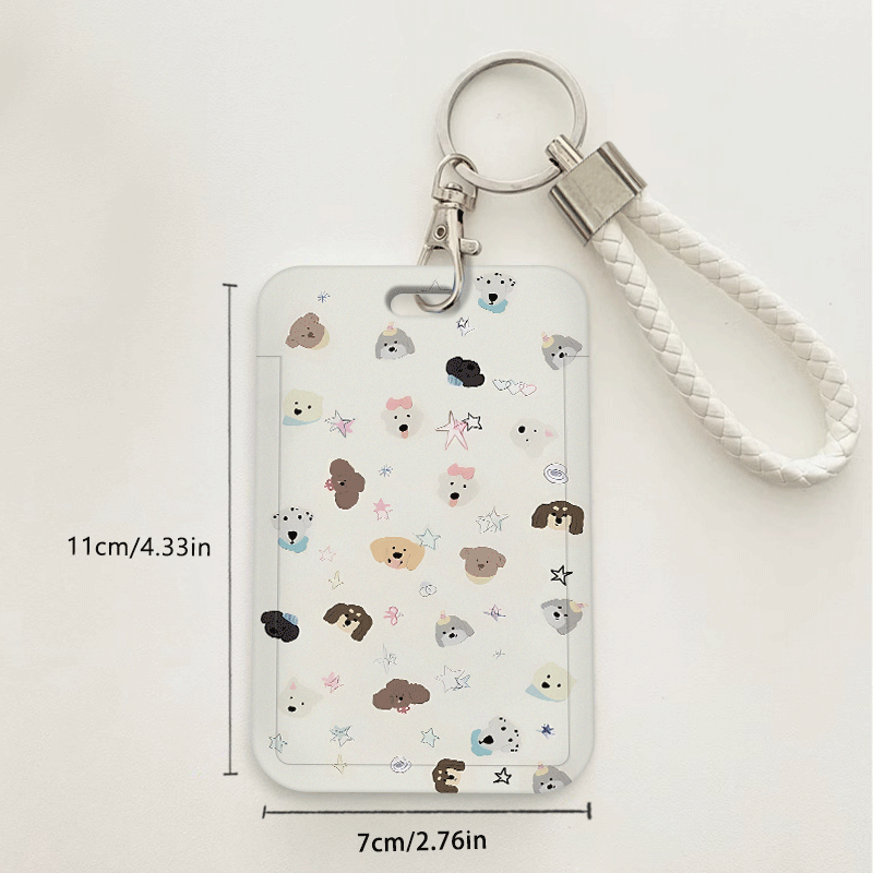 TEMU 2d Adorable Dog Designs On A White Plastic Case, Ideal For Id Cards Of Doctors, Nurses, Students, And Staff, As Well As Bus, Bank, And Credit