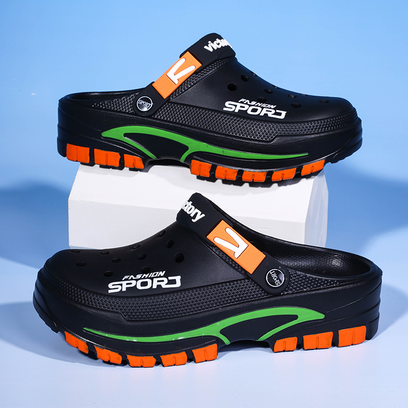 Breathable Casual Clogs, Men's Summer Fashion Casual Breathable Clogs With Thick Non-slip Soles, Perfect For Outdoor Wear