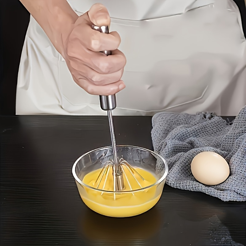 [Wireless Handheld Mixer] Wireless Handheld Mixer With 4-Speed Metal Whisk | Ergonomic Grip, Durable Stainless Steel, Lightweight, Ideal For Baking And Cooking, No Electricity Needed