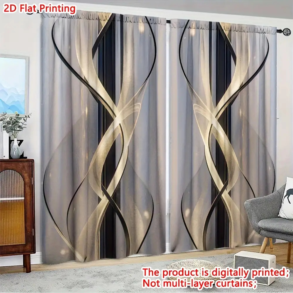 TEMU Plat 2D, 21,65x59 pouces/55x150 cm Plat 2D, 21,65x59 pouces/55x150 cm Plat 2D, 2 panneaux de rideaux à isolation thermique pour salon et chambre