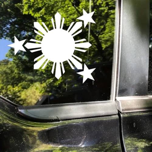 1 sticker with philippines map outline and philippine symbols waterproof vinyl sticker for cars trucks motorcycles walls decoration removal bz51 white