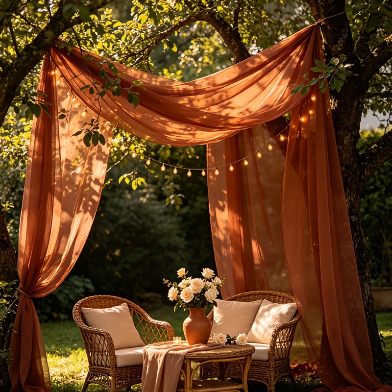 TEMU 2 pezzi di tessuto decorativo in rete di tulle da 141,73 pollici, materiale decorativo a , rete di poliestere resistente, per matrimoni, feste,