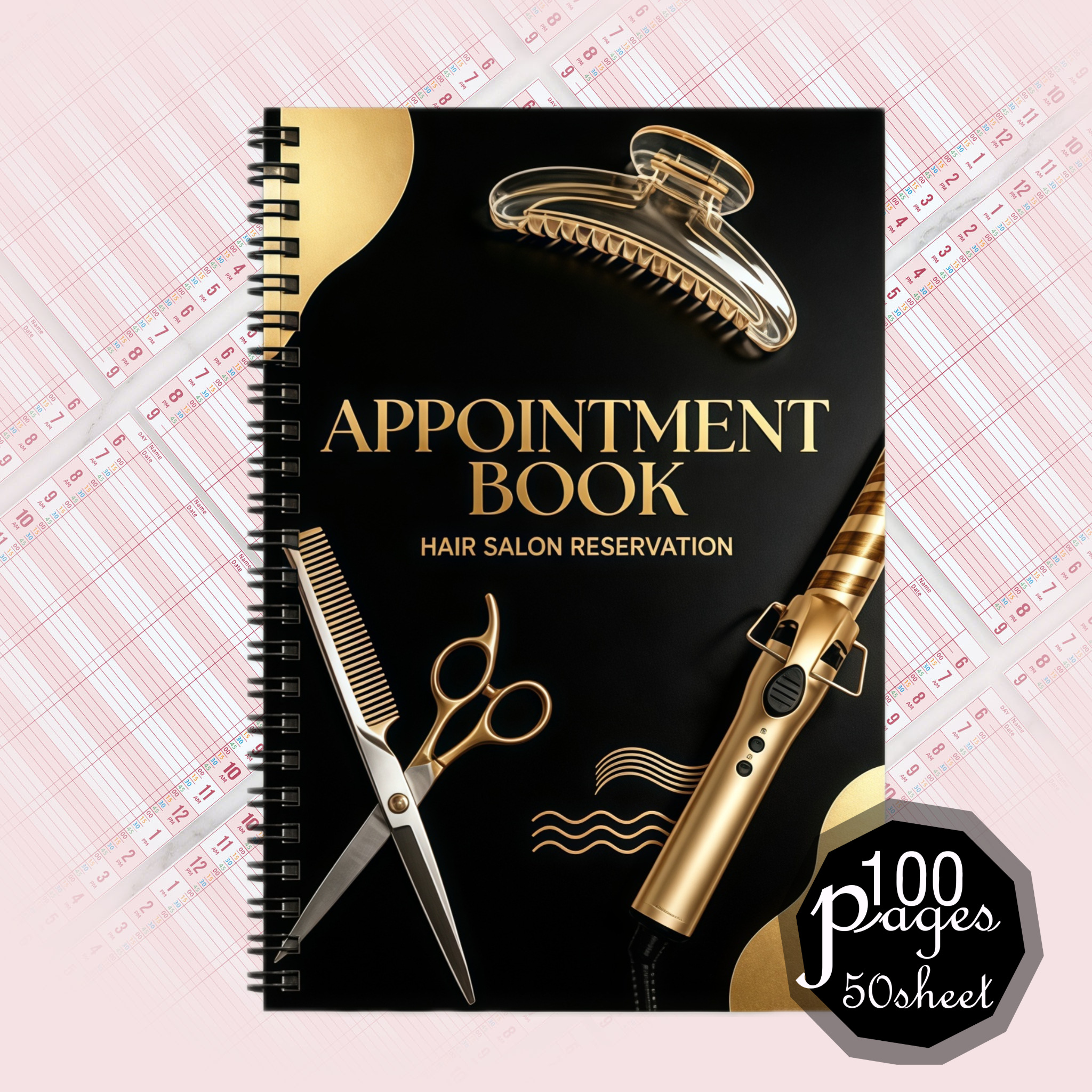 TEMU 1 Aesthetic Appointment Planner, Weekly And Monthly Dual-use Spiral Notebook, Vintage Period For Client Appointment Management And Schedule