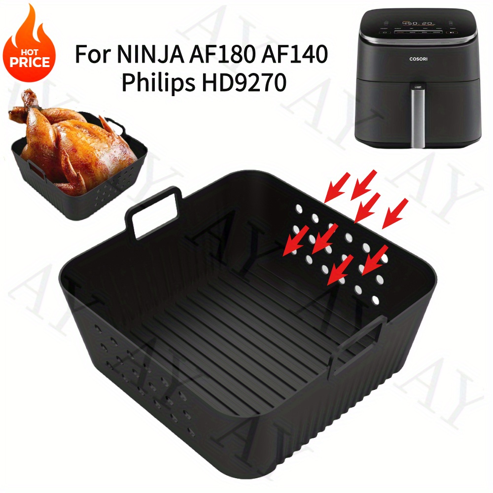 

7.87" Reusable Square Silicone Air Fryer Liner - Compatible With Af180, Af140 & Philips Hd9270 - Baking Tray Accessory, Oven Accessories