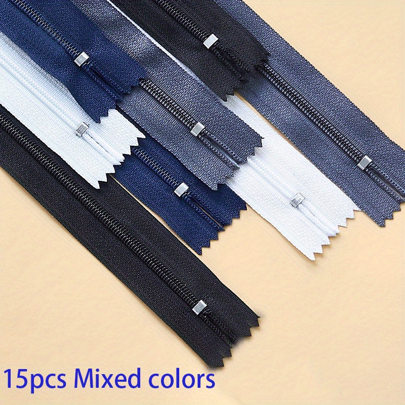 15pcs/pack Of Colorful Self-locking Zipper Clothing (color Random)