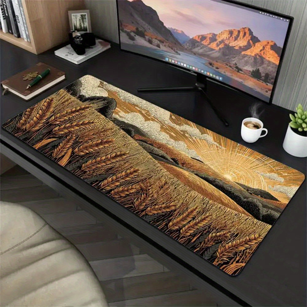 1pc mouse pad   celebration theme   festival non slip mouse pad desk mat keyboard mat non slip rubber base suitable for 6   mouse pad wheat field wheat waves in   waves wheat field visual  