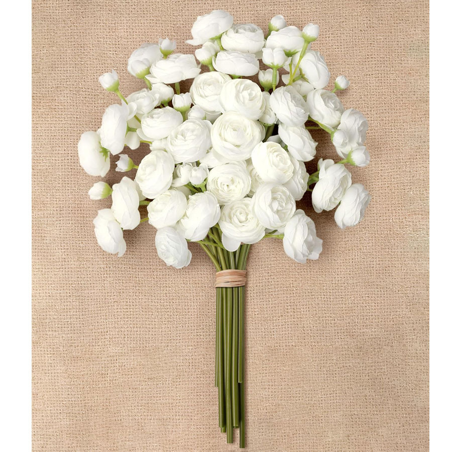 TEMU Ranunculus Artificial Flowers 18pcs, Faux Mini Peonies Bulk Flowers For Vase, Fake Wedding Filler Flowers For Diy Bouquets, Centerpieces