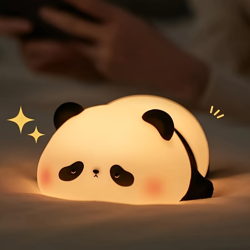 cute panda night light usb rechargeable   3 level dimmable sleep light     changing light led light   pressure reducing night light outdoor camping light suitable for rooms christmas gifts birthday Product details 1