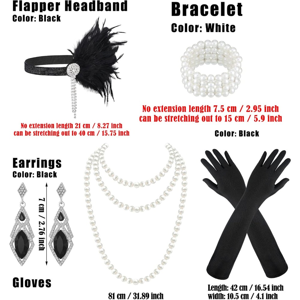 Women's 1920s Flapper Costume Accessories Set