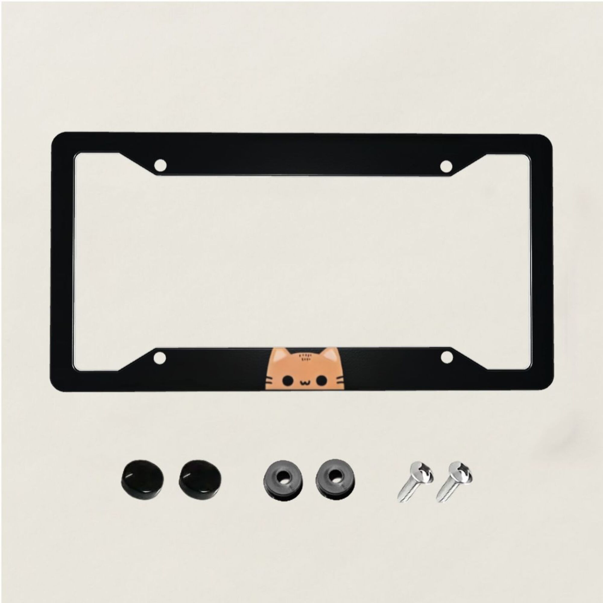 

1pc Aluminum Frame, Peeking Cat Metal Frame, Aluminum Customization, Cat Car Accessories, Cat , , , For A Touch