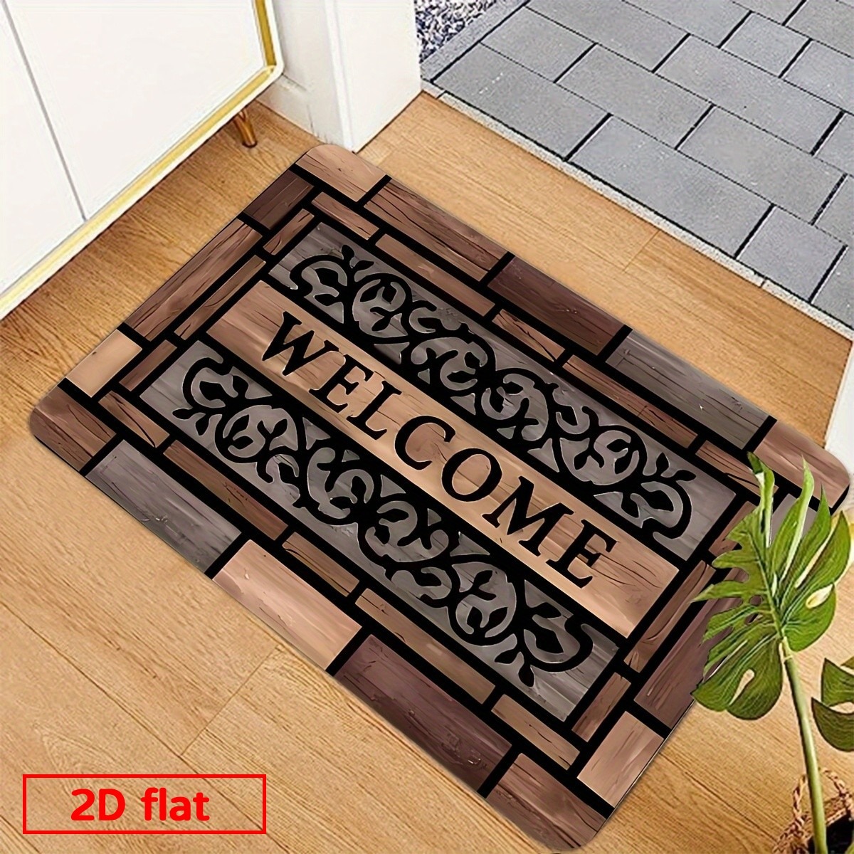 TEMU 1 Tapis de Porte Extérieur Lavable, Tapis d'Entrée Intérieur/Extérieur, Idéal pour Noël, Thanksgiving, Saint-Valentin, Pâques, Parfait pour le