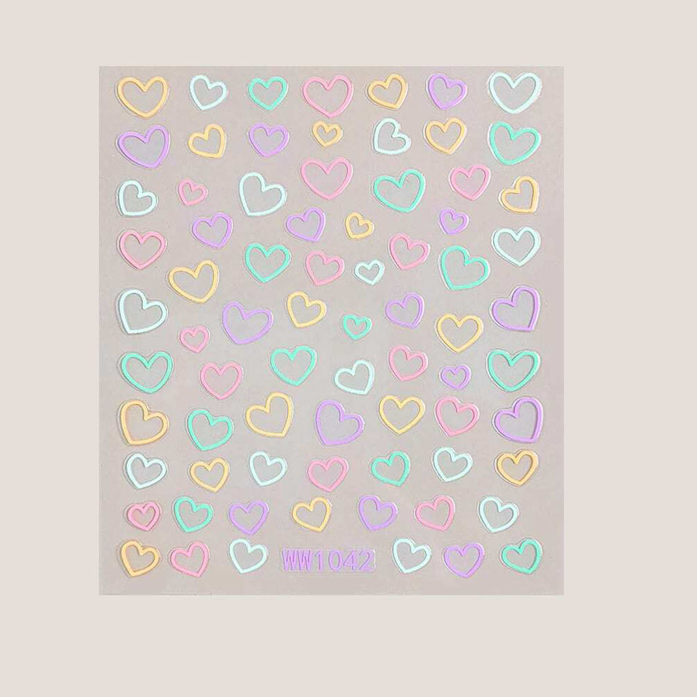 1pc 1pcs Hollow-out Heart Nail Stickers Suitable For - Glossy Sparkling Pet Valentine's Day Nail Decals, Cute Temporary Love-themed Nail For Parties, Weddings, Dates