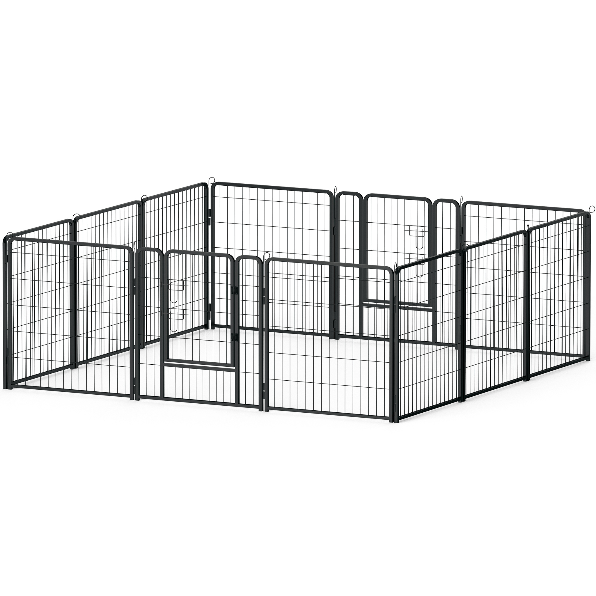 Puppy Playpen Enclosure 80 X 80cm Puppy Run With Door Playpen Dogs Flexible Foldable Outdoor Enclosure For Puppy Rabbit 6/8/12pcs