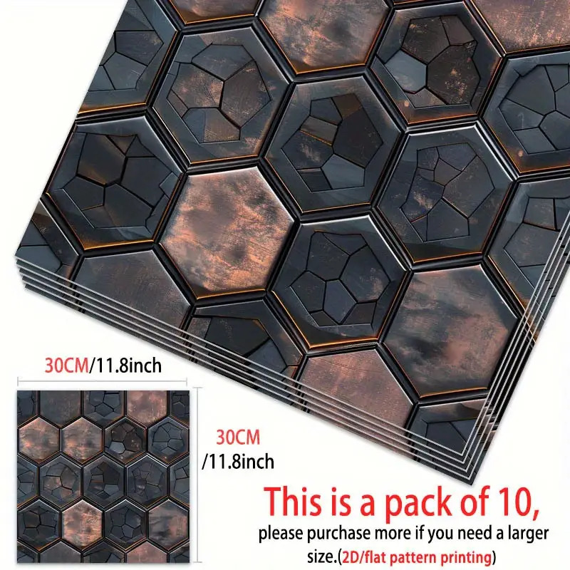 TEMU 10pcs, Stickers de sol 2D plats avec , 11.81X11.81In (30X30Cm) Stickers de sol en PVC, Stickers de d'art de sol auto-adhésifs, Convient pour la