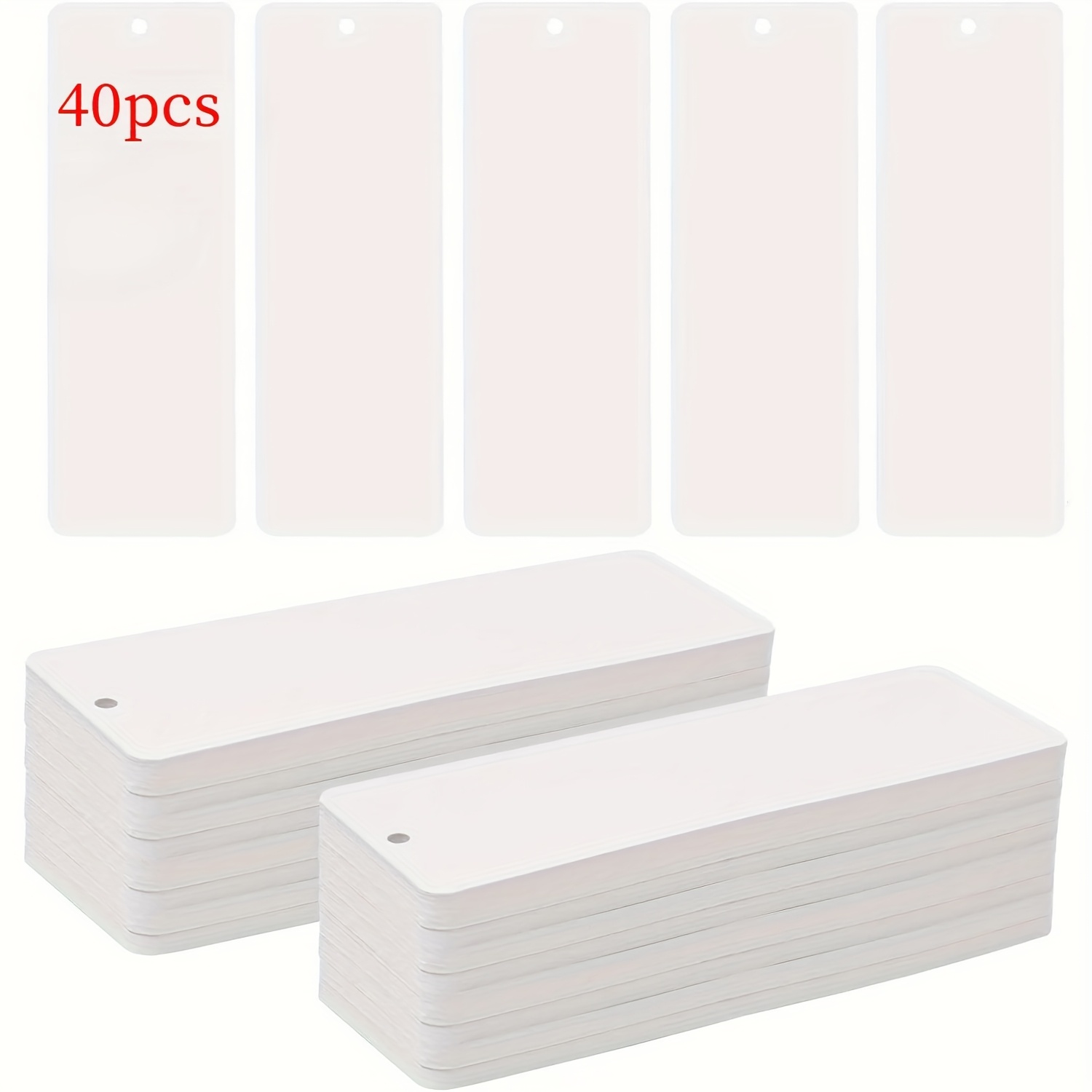 TEMU 400gsm Thick White Blank Bookmark Card 15x5cm (2x6 Inches) Watercolor Paper | Pre- Diy Craft Material For Painting/sewing Marking//pastel