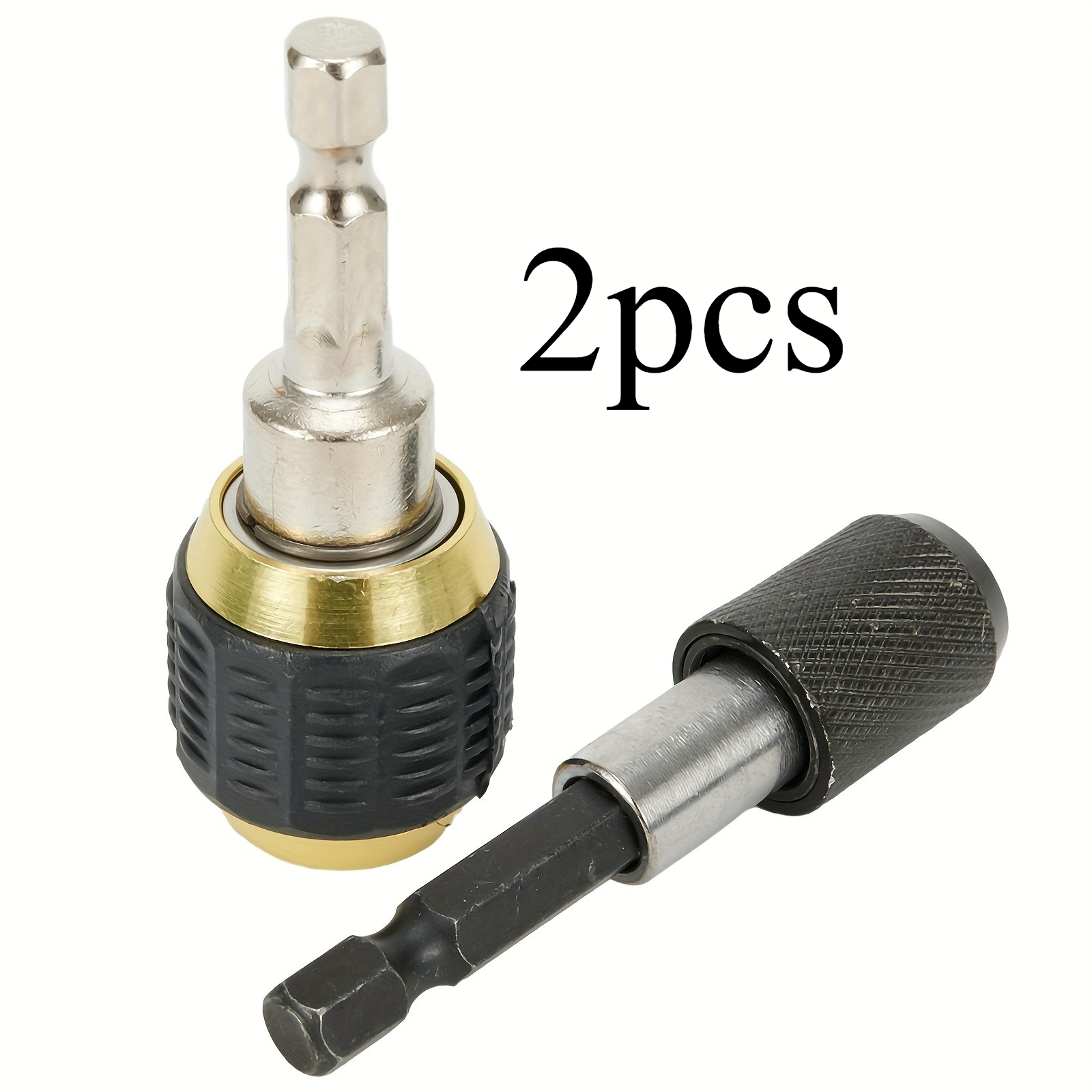 TEMU 2pcs - 60mm Hex Shank Quick Change Drill Chuck Adapter, Multifunctional Tool Suitable For Woodworking And Diy Projects