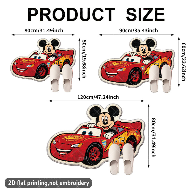 TEMU 2d Flat, 407-j, Mickey Cartoon Plush Floor Mat, Welcome Mat, Suitable For Living Room Bedroom Room Kitchen Carpet, Courtyard Carpet, Indoor