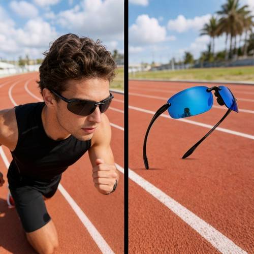 glasses for men women tr90 rimless frame for baseball driving mj8001