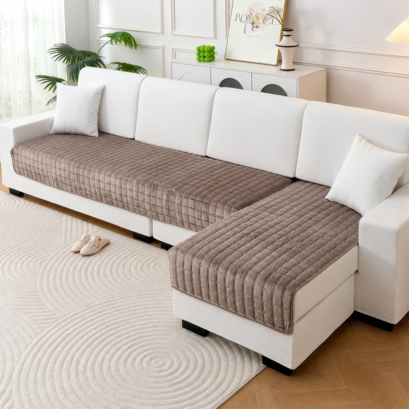 Image of New Non-slip Sofa Cover 1-2-3-4 Seater Sofa Covers Washable, Soft Flannel Sofa Slipcovers, Pet-friendly Couch Covers, Home Decor For Living Room
