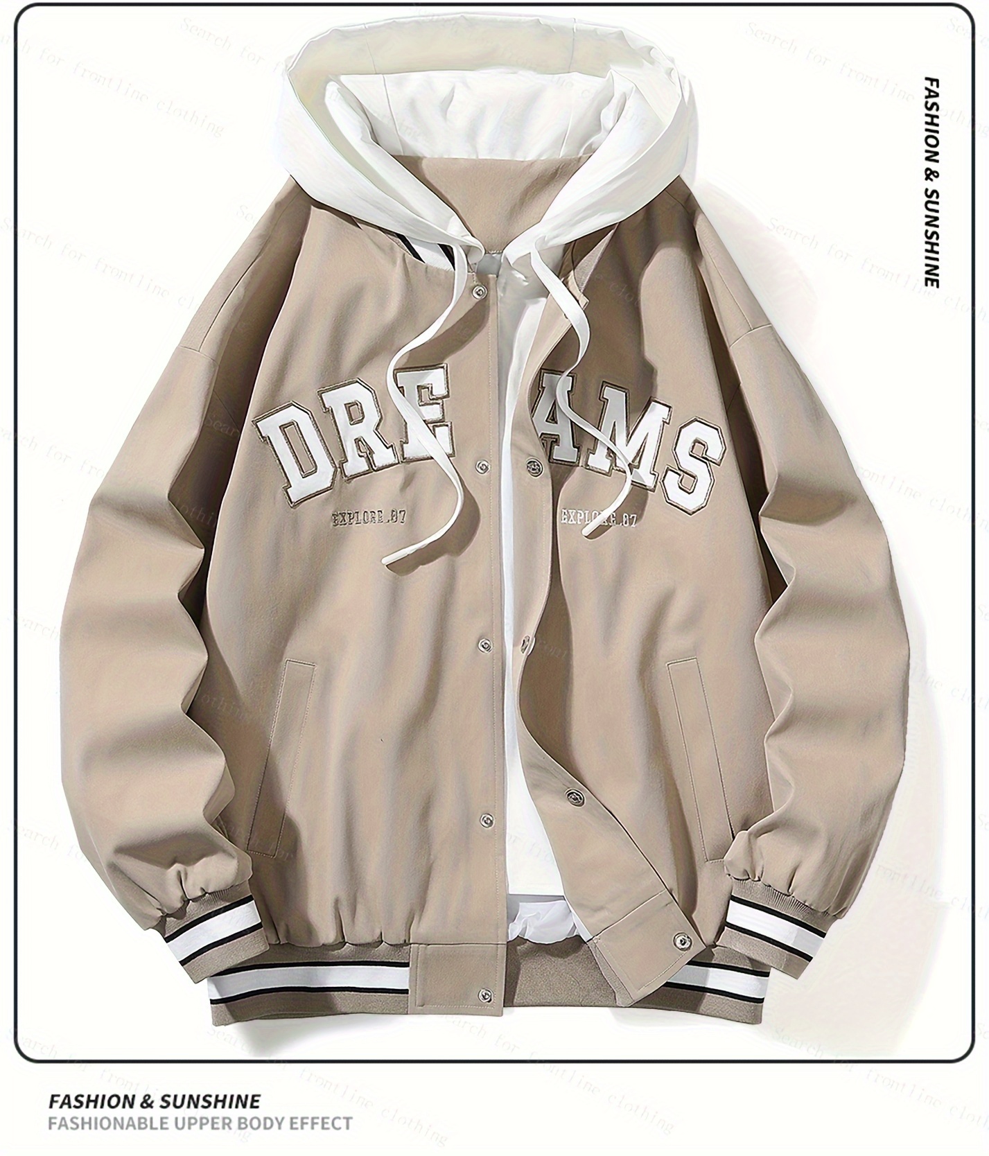 chaqueta béisbol bordado hombre corte Temu Brazil