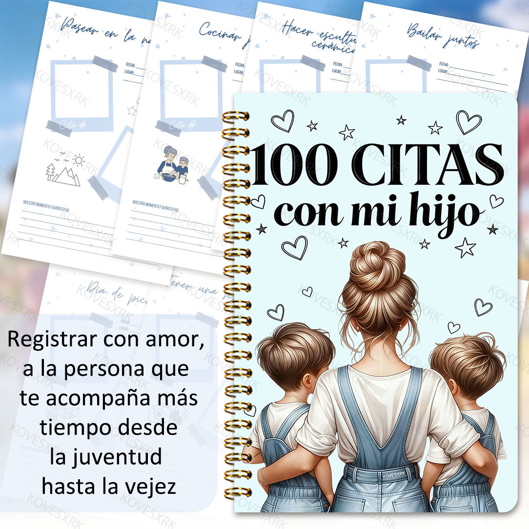 TEMU KOVESXRK 1 Diario Manual de 100 Citas - | Cubierta con Abrazando a su por Detrás | Diario para Interacción Conmovedora | Páginas Interiores en