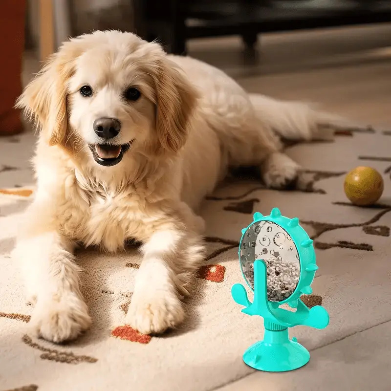 Une pièce de moulin à vent interactif sans pile conçu pour les animaux de compagnie, servant de distributeur lent de nourriture et de récompenses. Il est doté d'un jouet de puzzle rotatif fabriqué en plastique ABS durable avec une conception qui est facile à nettoyer. Ce jouet favorise