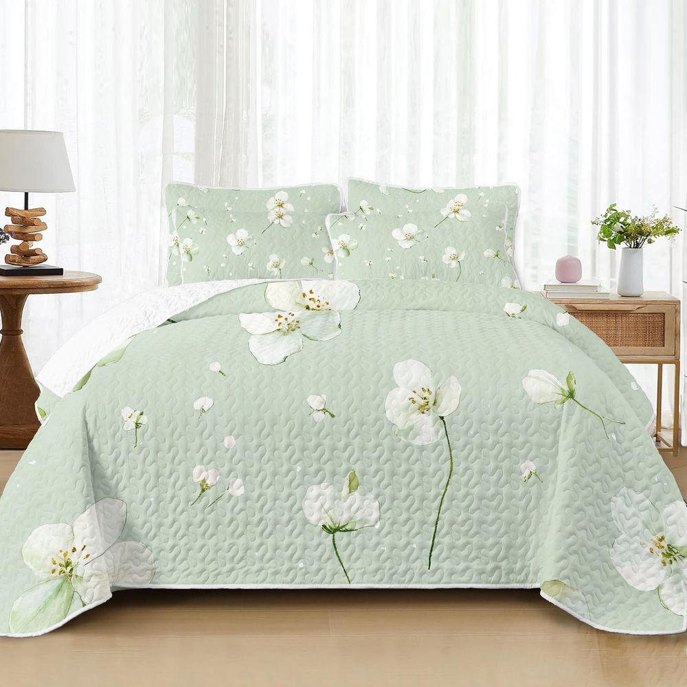 juego de edredón de 2/3 piezas, colcha de acuarela floral en  , juego de   de   2d, juego de   de edredón (1 edredón + 1/2  s de almohada), decoración de dormitorio con diseño floral  