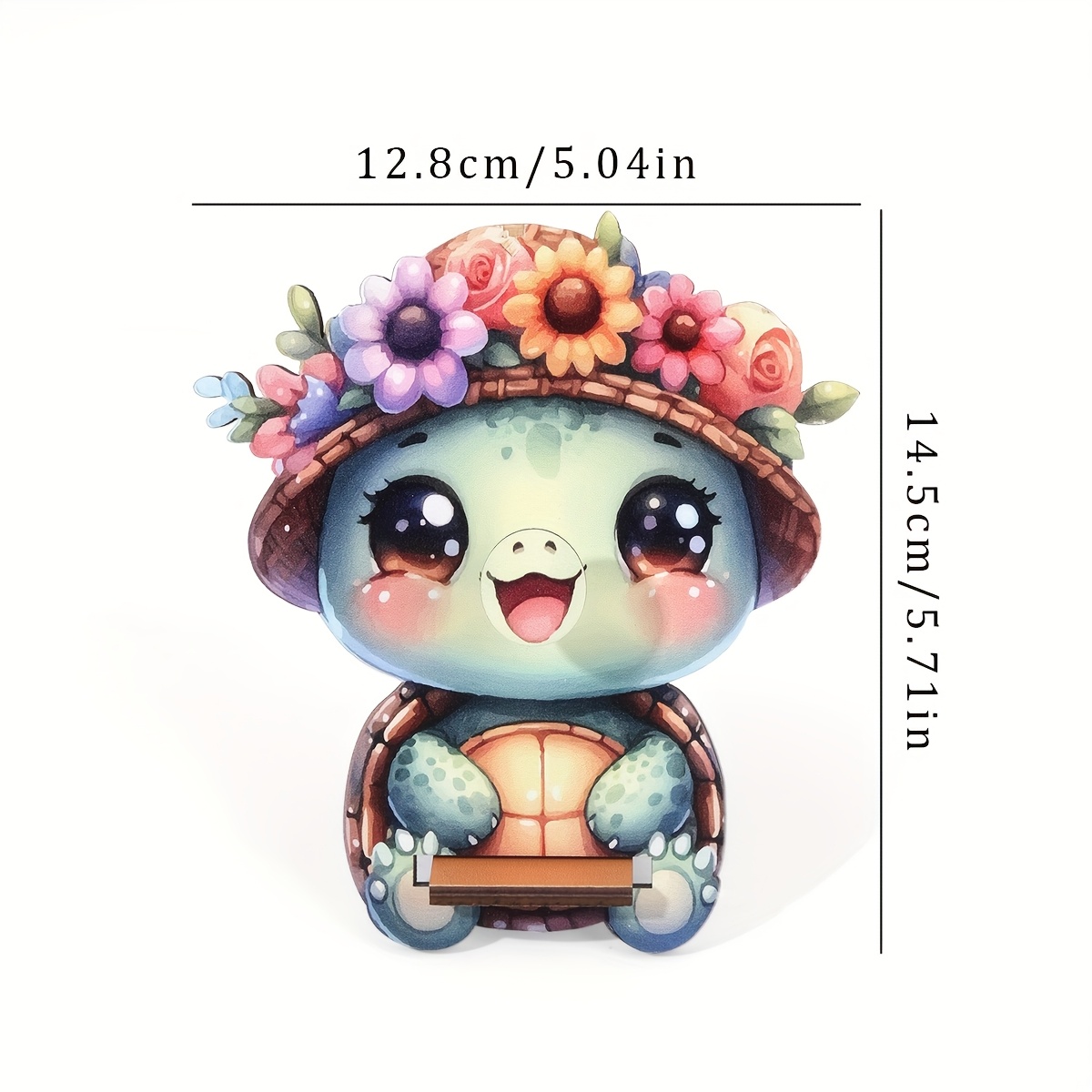 E-shop 1 Holz Cartoon-Schildkröten-Brillenhalter, Niedliches Blumen-Design Brillenständer, Kreativer Tier-Brillenhalter, Ideal für die